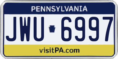 PA license plate JWU6997