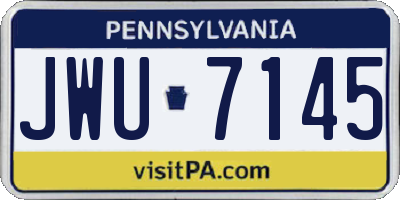 PA license plate JWU7145