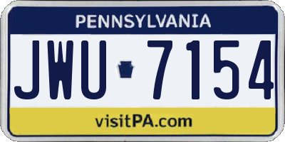 PA license plate JWU7154