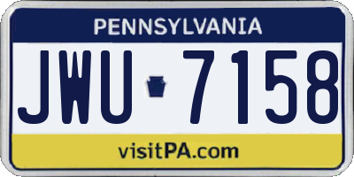PA license plate JWU7158