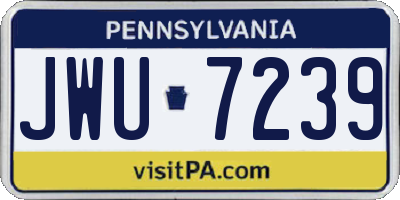 PA license plate JWU7239