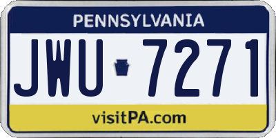 PA license plate JWU7271