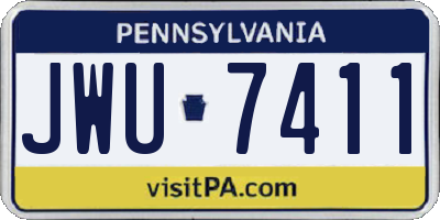 PA license plate JWU7411