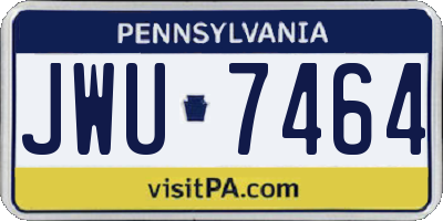 PA license plate JWU7464