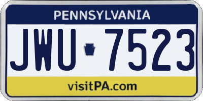 PA license plate JWU7523