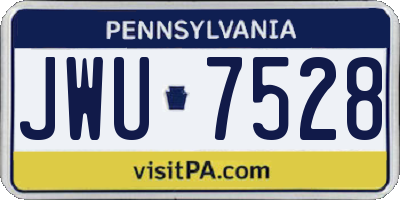 PA license plate JWU7528