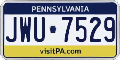 PA license plate JWU7529