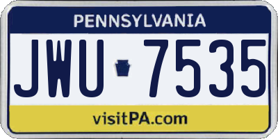 PA license plate JWU7535