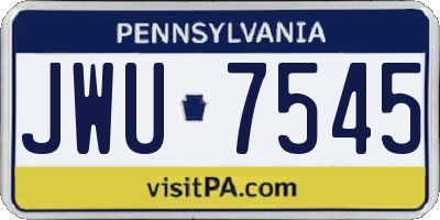 PA license plate JWU7545