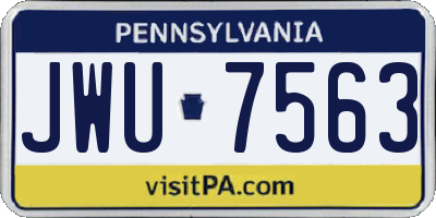 PA license plate JWU7563