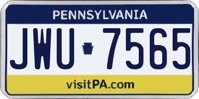 PA license plate JWU7565