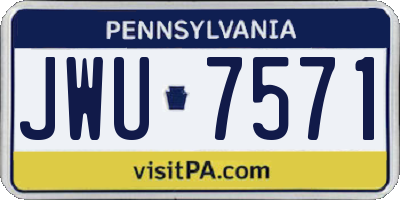 PA license plate JWU7571