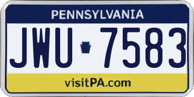 PA license plate JWU7583