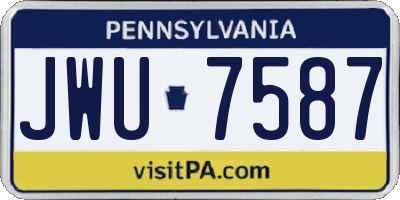 PA license plate JWU7587