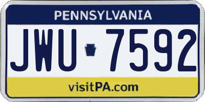 PA license plate JWU7592