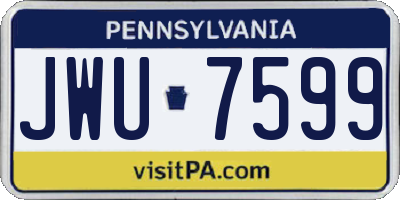 PA license plate JWU7599