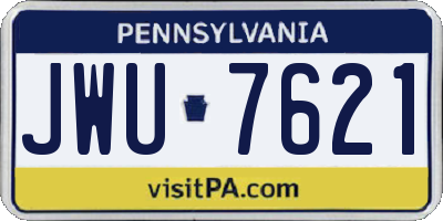 PA license plate JWU7621