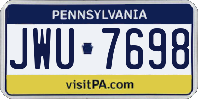 PA license plate JWU7698
