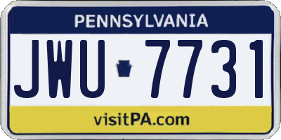 PA license plate JWU7731