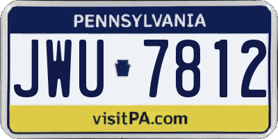 PA license plate JWU7812