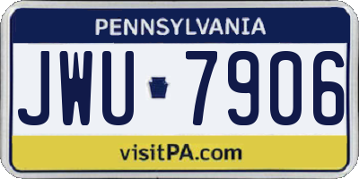 PA license plate JWU7906