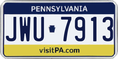 PA license plate JWU7913