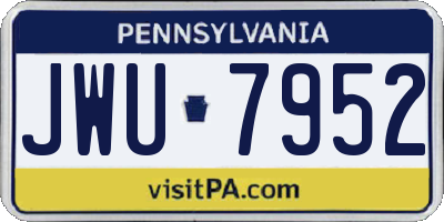 PA license plate JWU7952