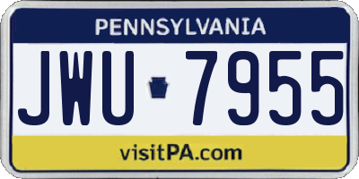 PA license plate JWU7955