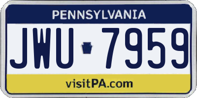 PA license plate JWU7959