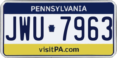 PA license plate JWU7963