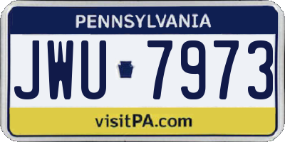 PA license plate JWU7973