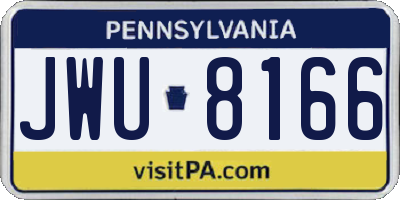 PA license plate JWU8166