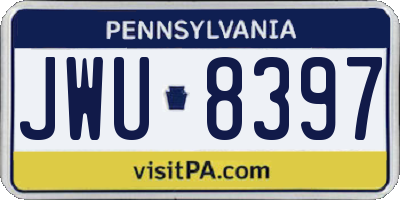 PA license plate JWU8397