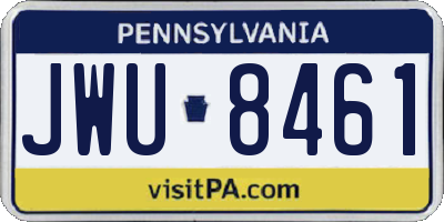 PA license plate JWU8461