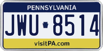 PA license plate JWU8514