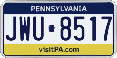 PA license plate JWU8517