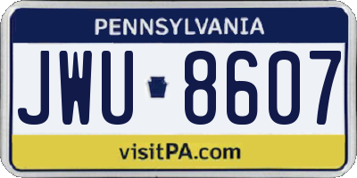 PA license plate JWU8607