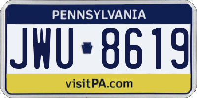 PA license plate JWU8619