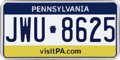 PA license plate JWU8625