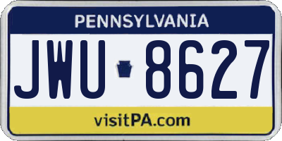 PA license plate JWU8627