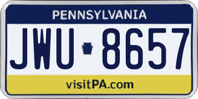 PA license plate JWU8657