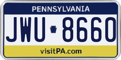 PA license plate JWU8660