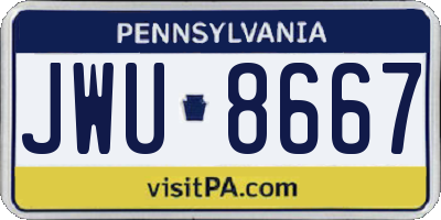 PA license plate JWU8667