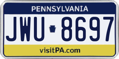 PA license plate JWU8697