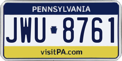 PA license plate JWU8761