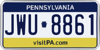 PA license plate JWU8861
