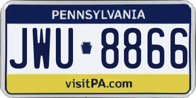 PA license plate JWU8866