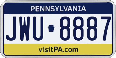 PA license plate JWU8887