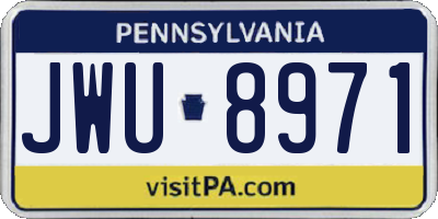 PA license plate JWU8971