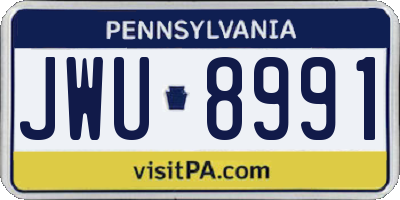 PA license plate JWU8991